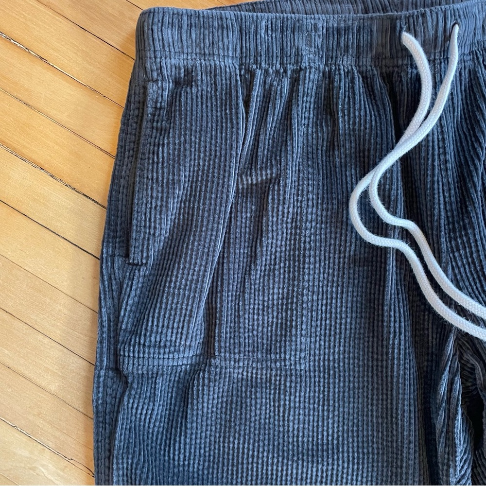 AERIE Corduroy Low Rise Pant Slouchy Fit Wide Leg Elastic Drawstring Waist - Picture 6 of 14